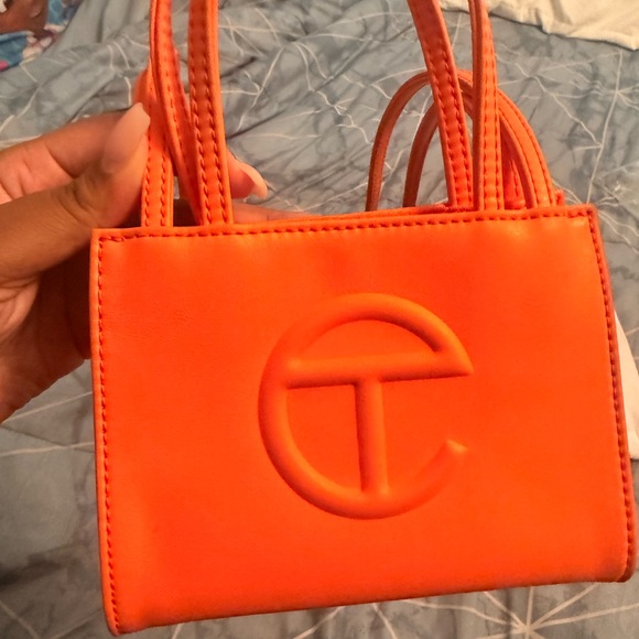Telfar Bright Orange Mini Tote - Picture 1 of 7